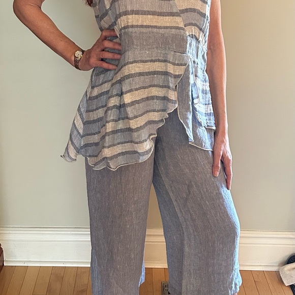 Marilu Moda Italian linen, layered pants suit, very flowy and relaxed fit - Picture 6 of 8
